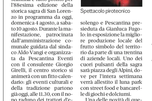 Articolo del quotidiano Arena di Verona