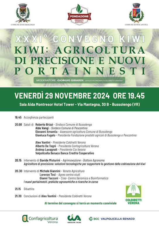 Il 29 novembre a Bussolengo grande convegno sul futuro del kiwi