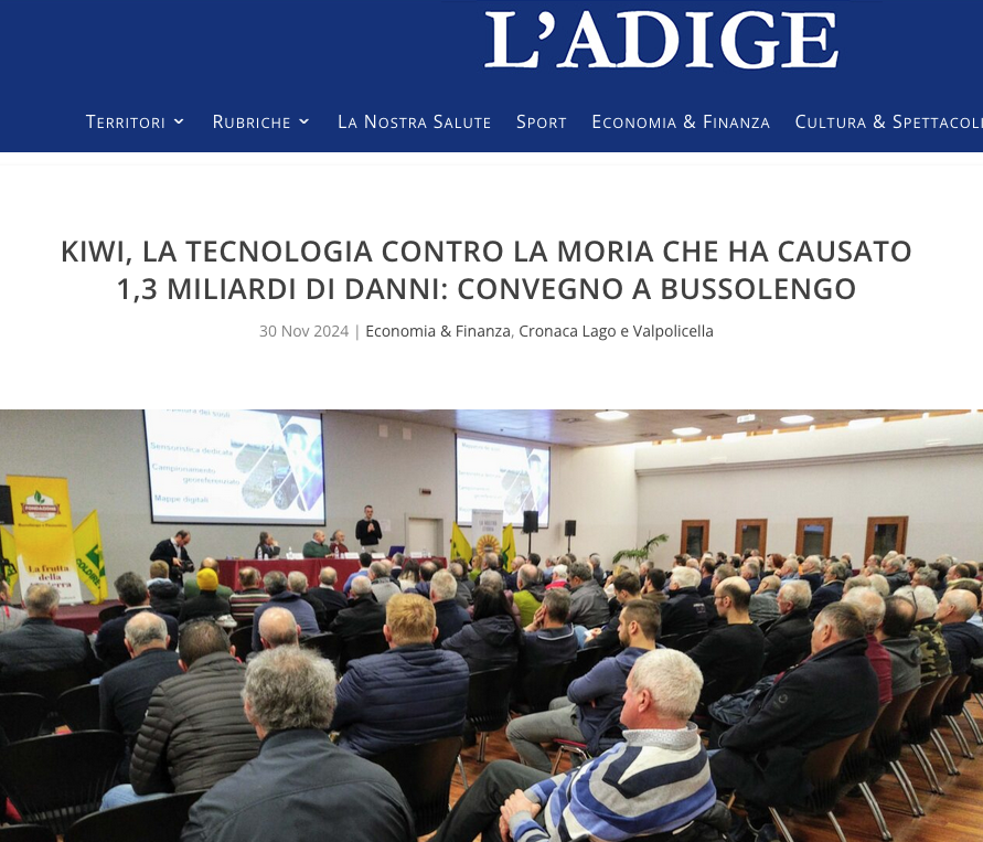 Il webmagazine L'Adige di Verona si occupa dell'evento organizzato a Bussolengo
