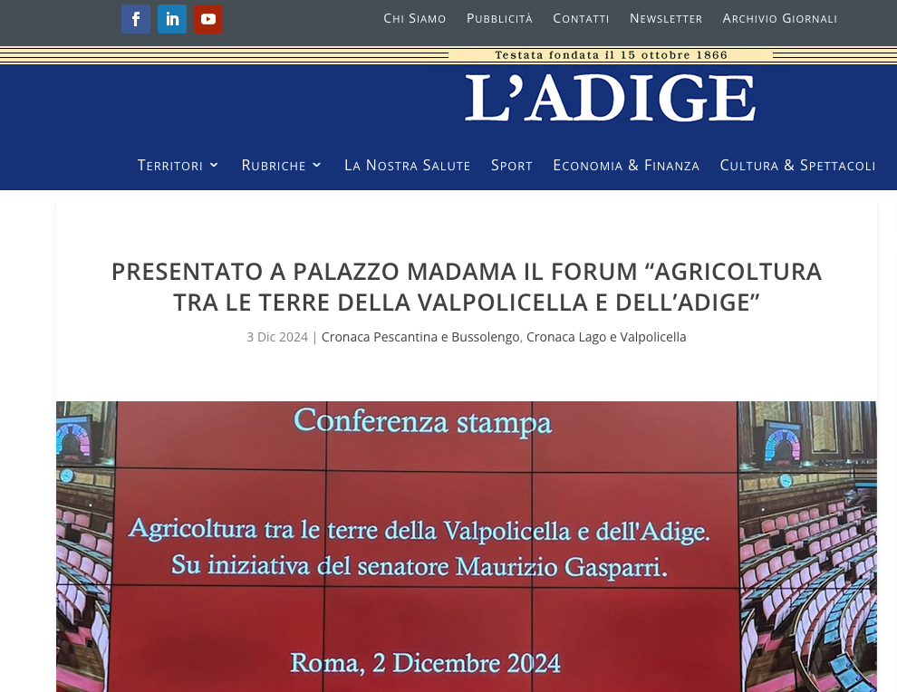 Il webmagazine riprende la notizia sull'evento del 6 e 7 dicembre