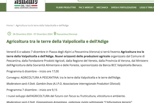 Il webmagazine riprende la notizia sull'evento del 6 e 7 dicembre
