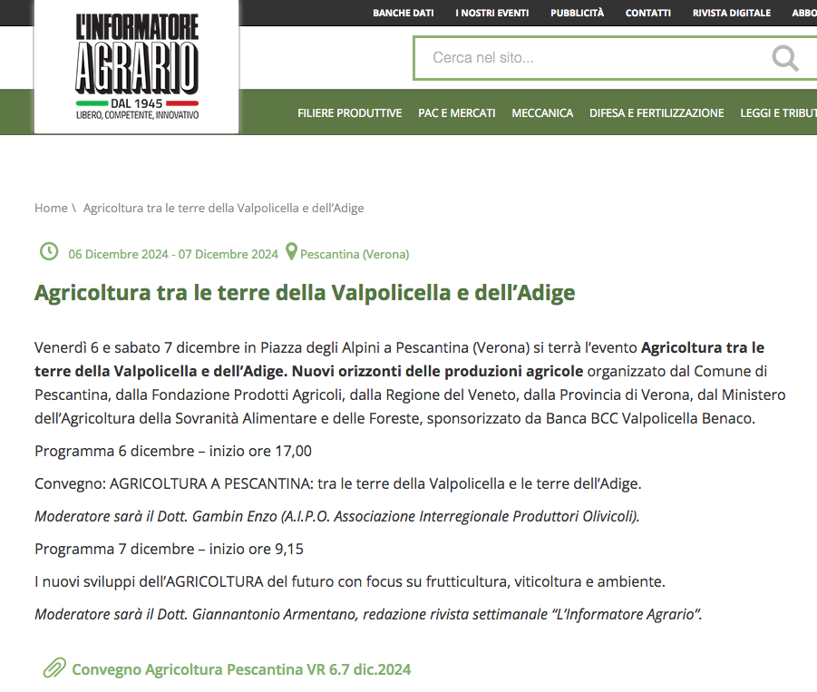 Il webmagazine riprende la notizia sull'evento del 6 e 7 dicembre