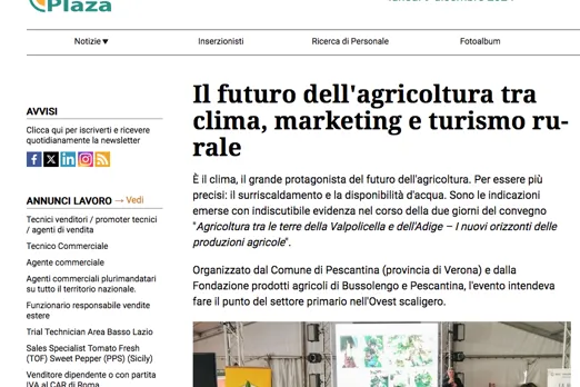 Il web magazine di settore Freshplaza si occupa dell'evento di Pescantina