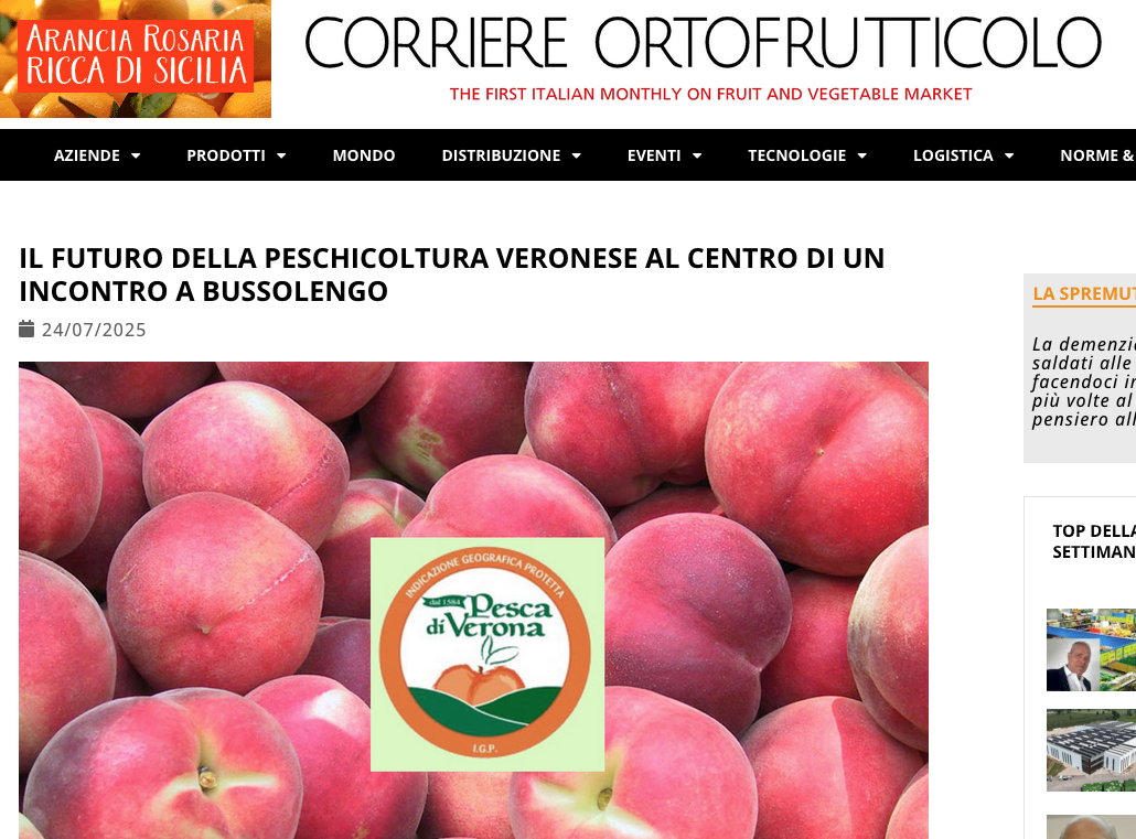 L'evento di Villa Spinola sul Corriere Ortofrutticolo