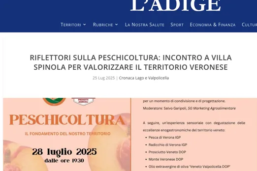 Le uscite sui media sulla presentazione dell'evento sulla peschicoltura