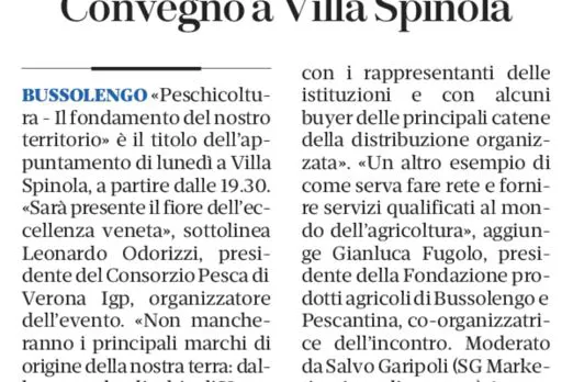 L'evento di Villa Spinola sul quotidiano L'Arena di Verona