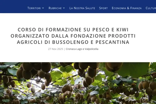 Il corso di formazione su pesco e kiwi sul webmagazine L'Adige