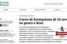 La notizia del corso su pesco e kiwi su Freshplaza