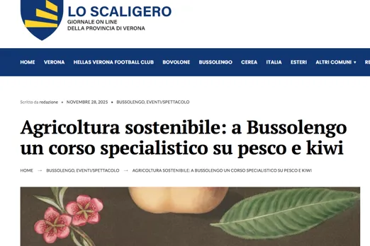 La notizia del corso su pesco e kiwi su Lo Scaligero