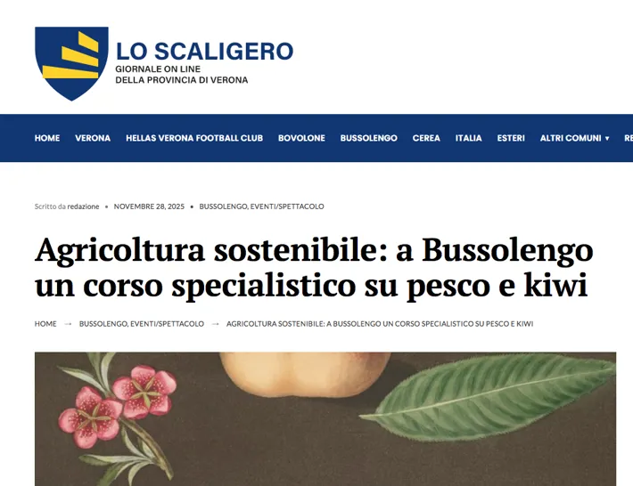 La notizia del corso su pesco e kiwi su Lo Scaligero