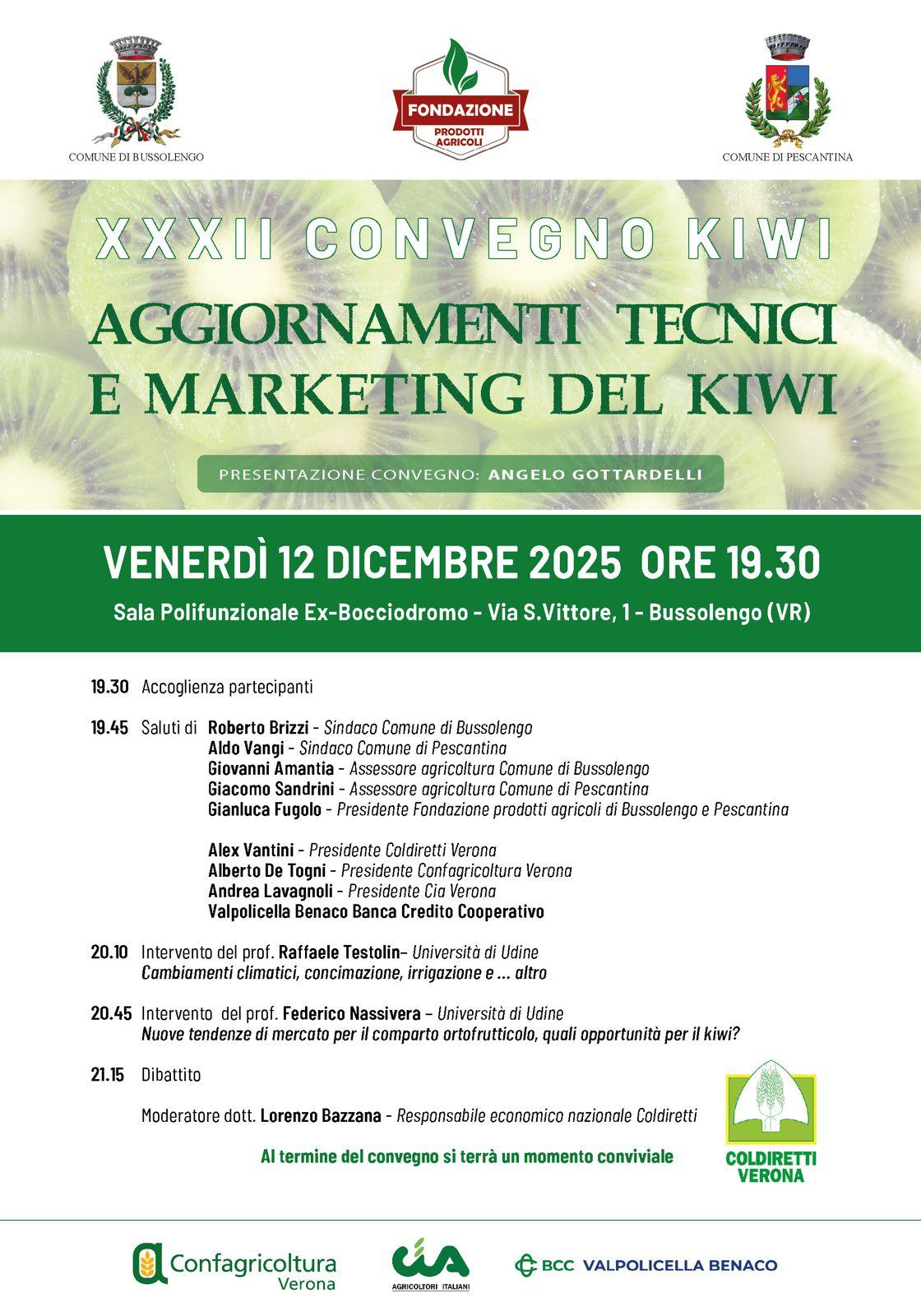 A Bussolengo il tradizionale convegno sul kiwi