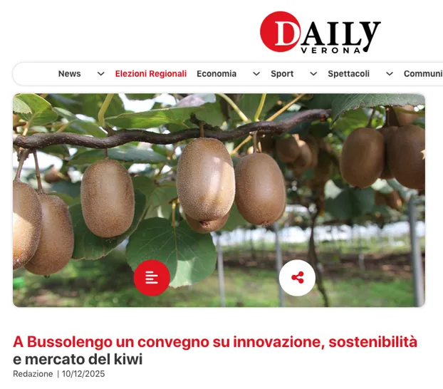 Sul quotidiano online Daily la notizia del convegno sul kiwi 