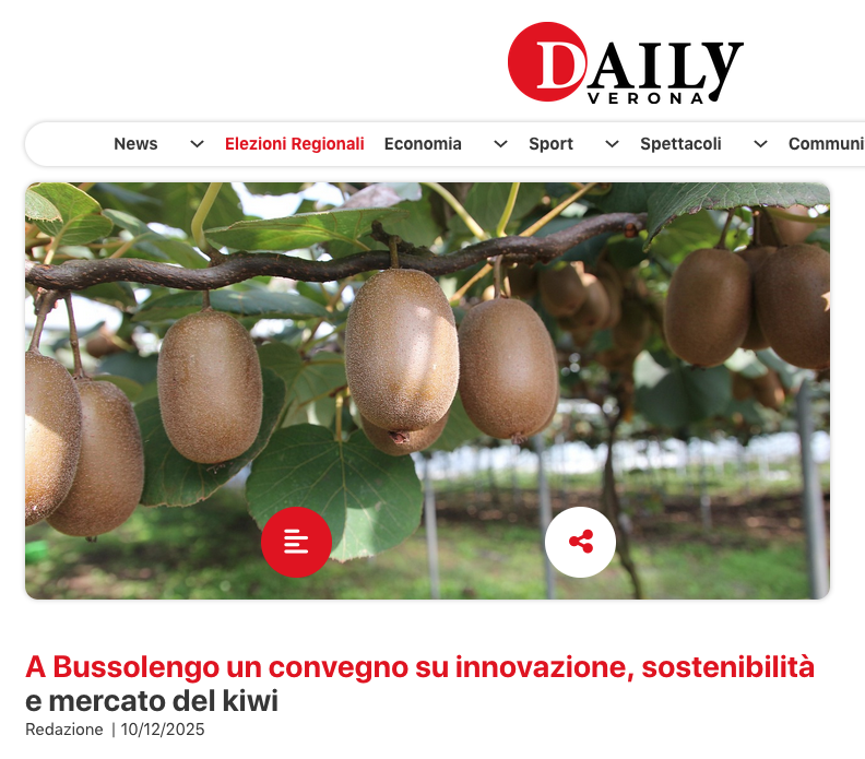 Sul quotidiano online Daily la notizia del convegno sul kiwi 
