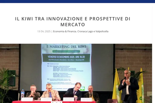 Il convegno sul kiwi di Bussolengo sul magazine L'Adige di Verona