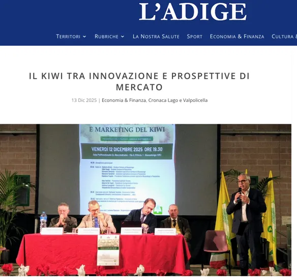 Il convegno sul kiwi di Bussolengo sul magazine L'Adige di Verona