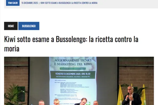 Il convegno sul kiwi sul webmagazine Veronaoggi