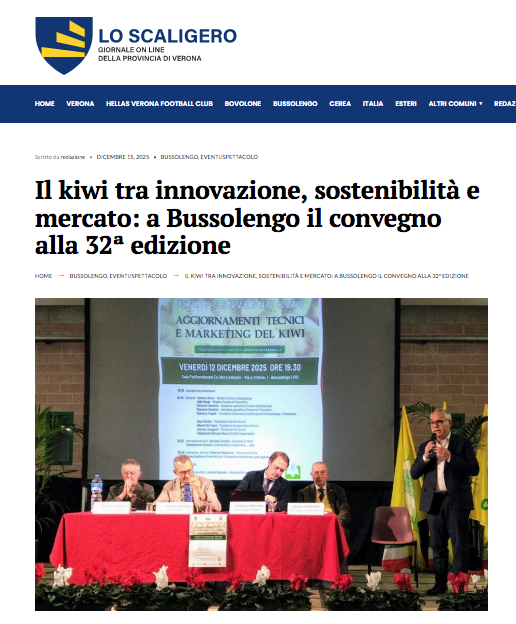 Il webmagazine Lo Scaligero parla del convegno sul kiwi