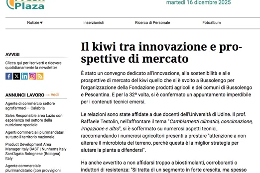 Fresh Plaza parla del convegno sul kiwi