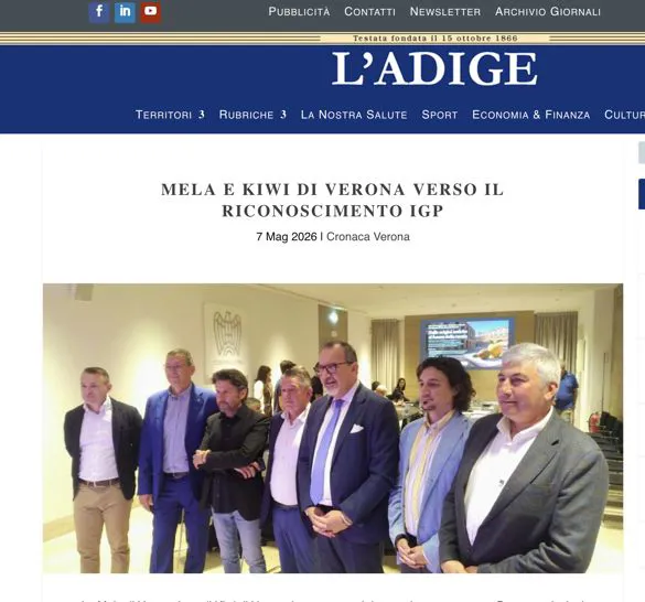 La notizia sulla presentazione delle Igp di Mela e Kiwi su L'Adige