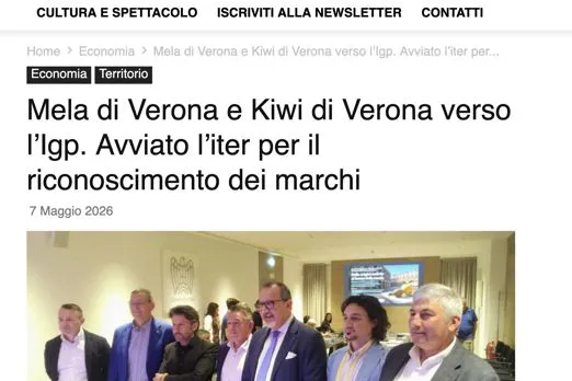 La notizia della presentazione delle Igp di Mela e Kiwi su La Cronaca