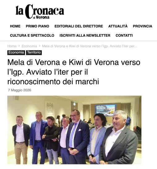 La notizia della presentazione delle Igp di Mela e Kiwi su La Cronaca