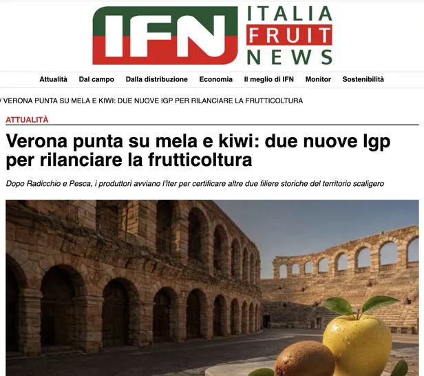La notizia della presentazione delle Igp di Mela e Kiwi su Italiafruit News