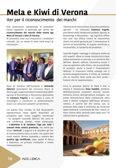 La notizia della presentazione delle Igp di Mela e Kiwi su Accadica
