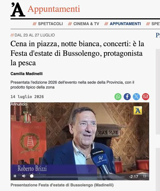 Il video della conferenza stampa di oggi sul sito larena.it