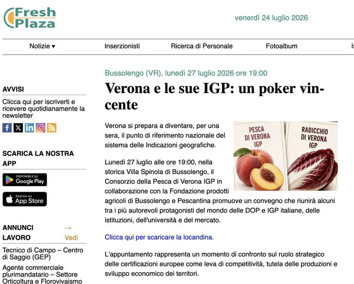 L'evento sulle Igp a Villa Spinola su Fresh Plaza