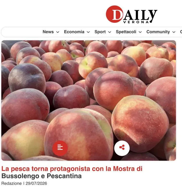 La Mostra delle Pesche su Daily Verona