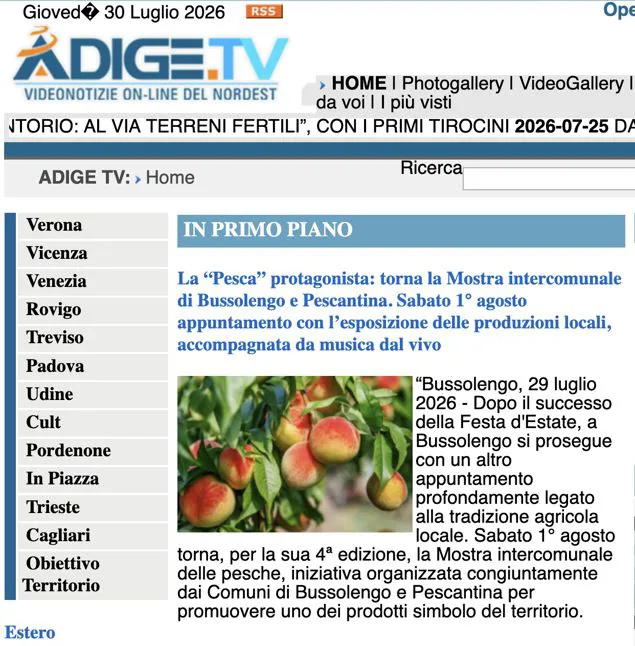 La Mostra delle Pesche su Adige.Tv