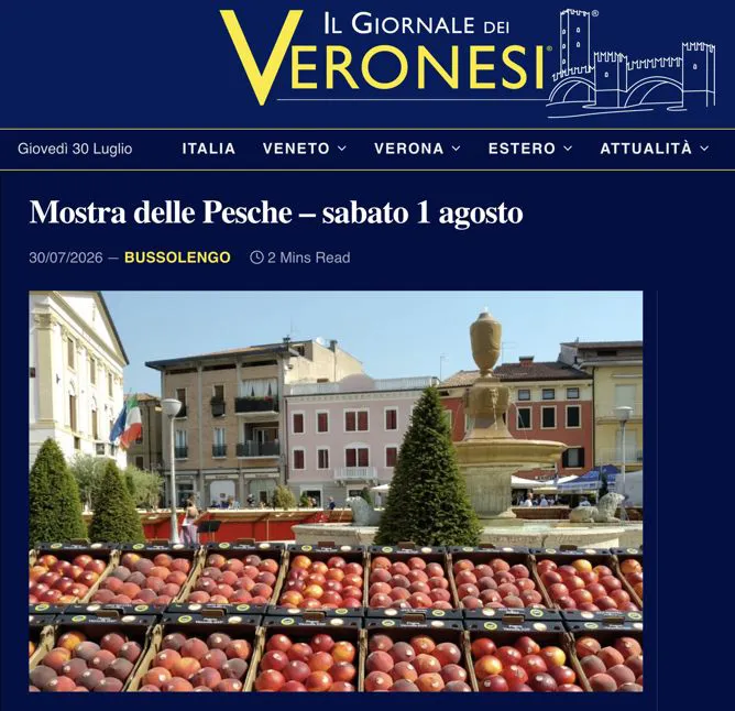 La Mostra delle Pesche su Il Giornale dei Veronesi